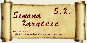 Simona Karaleić vizit kartica